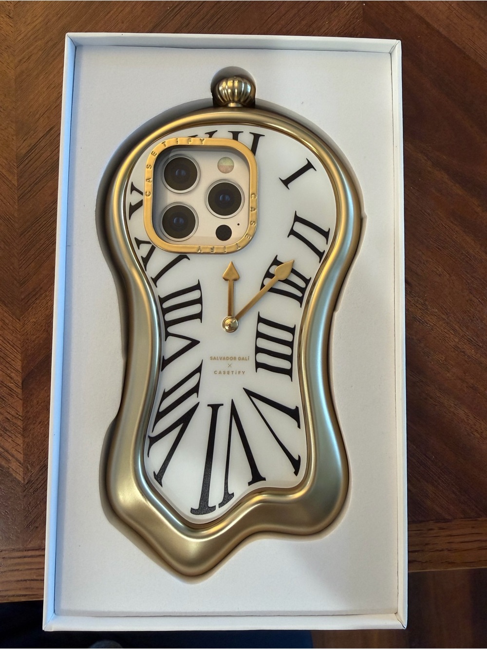 Casetify Gold & White Salvador Dalí Melting Clock iPhone Case